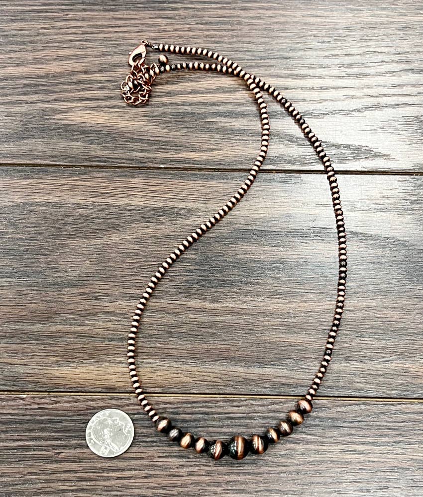 736651, 26" Copper Western Bead Necklace