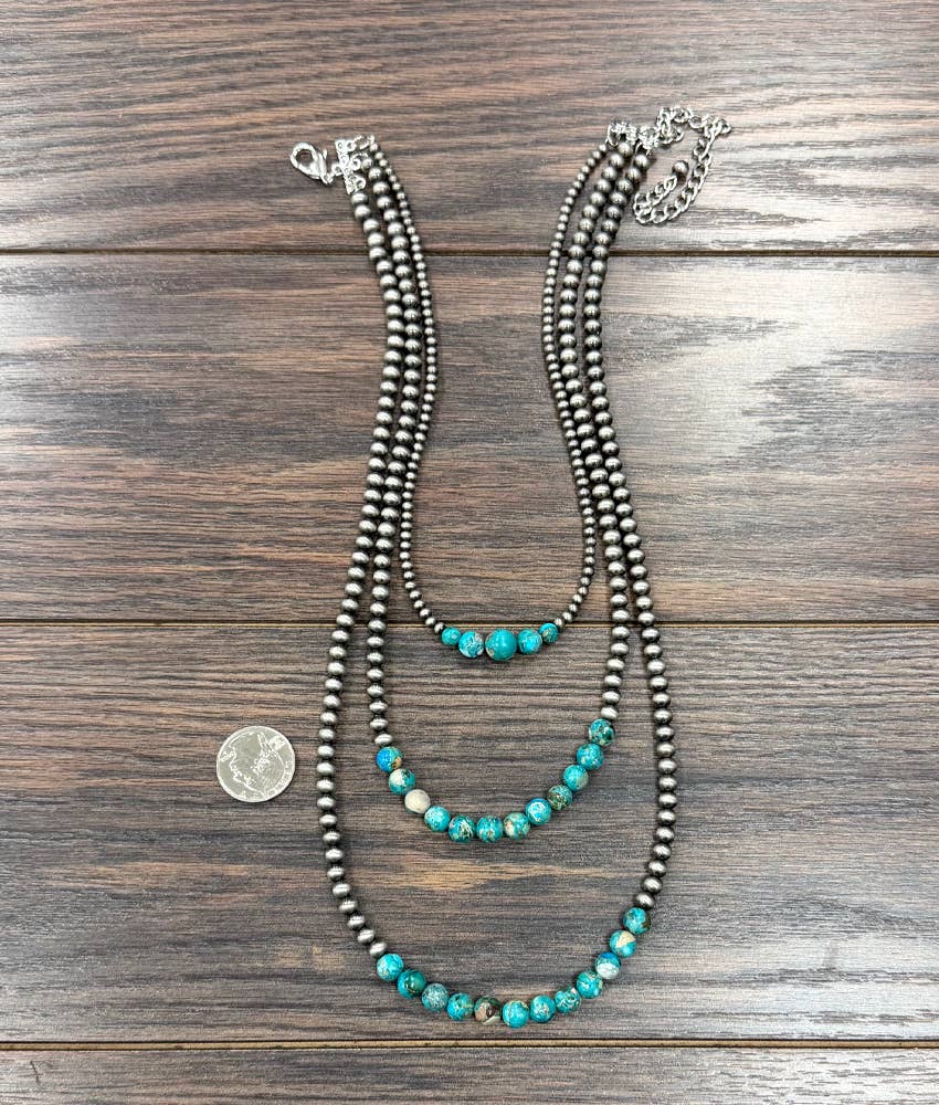 739797, 24" Western Gemstone 3-strand Necklace