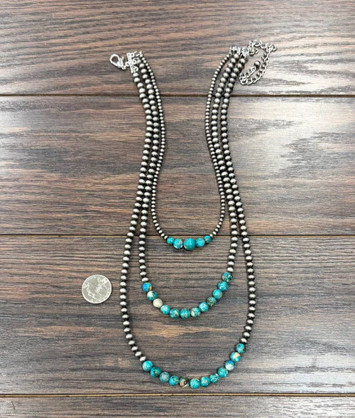 739797, 24" Western Gemstone 3-strand Necklace