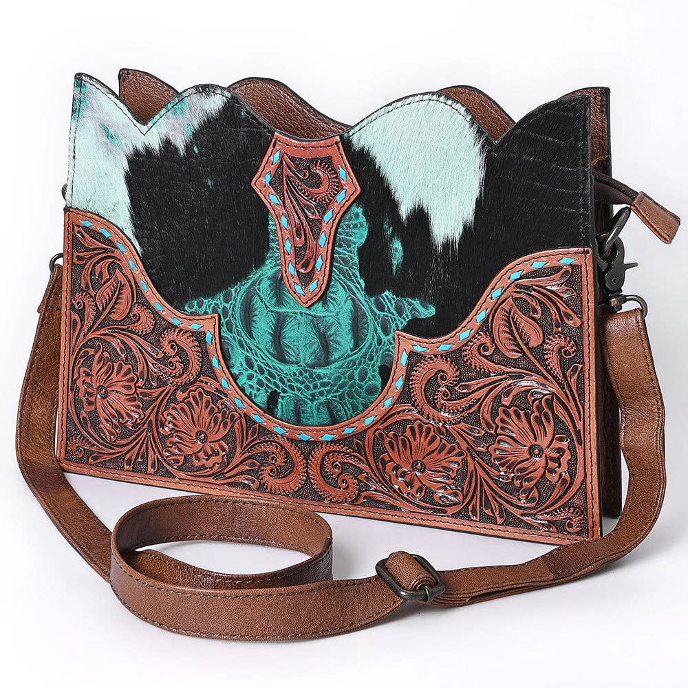 1586 Crossbody Hand Tooled Genuine Western Leather Women Bag