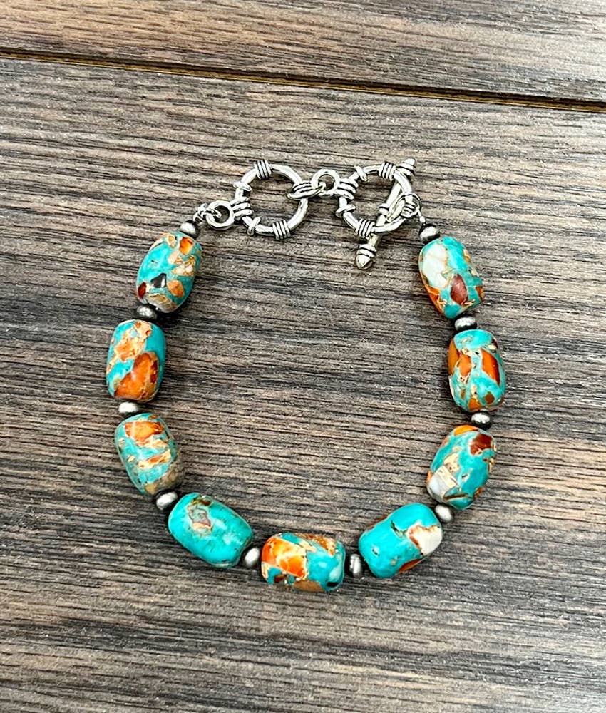 711597, Western Gemstone Adjustable Bracelet