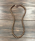 734399, 10mm Copper Western Bead Necklace