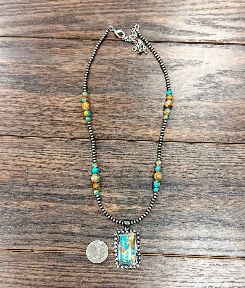 739712, 22" Handmade Navajo Gemstone Necklace