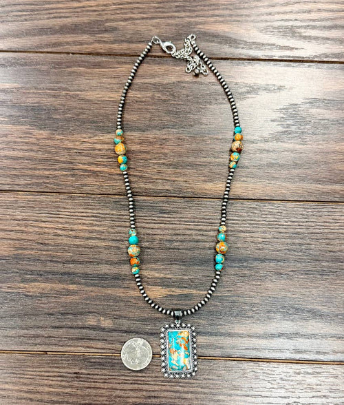 739712, 22" Handmade Navajo Gemstone Necklace