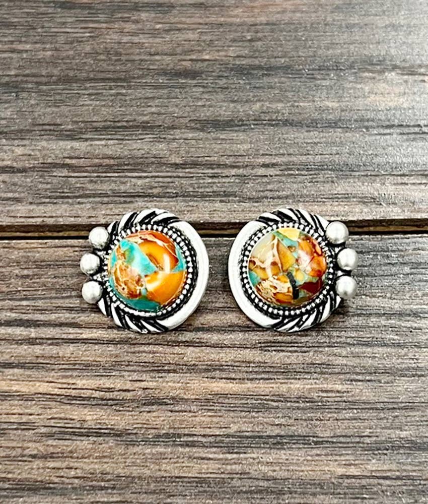 726410, 12mm Gemstone Stud Earrings
