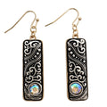 Western Filigree Silver AB Earrings