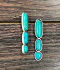 725268, 2" Western Turquoise Stud Earrings