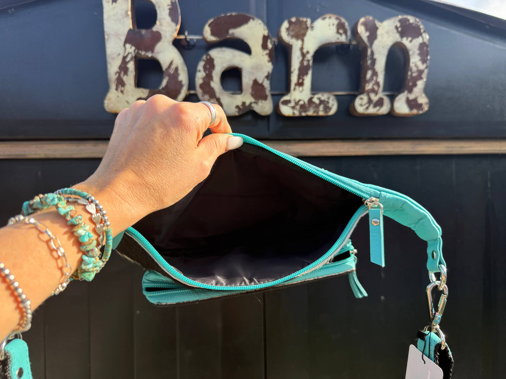 Coastline Carry Sling | Turquoise Tooled Cowhide