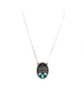 Western Boot Stitch Oval Necklace