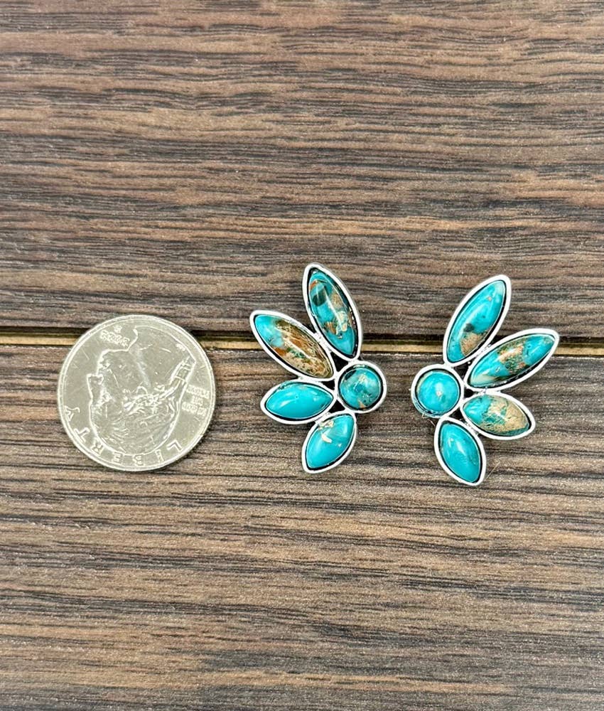 726614, 1.2" Western Gemstone Stud Earrings