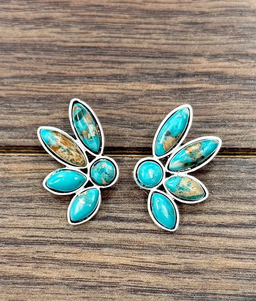 726614, 1.2" Western Gemstone Stud Earrings
