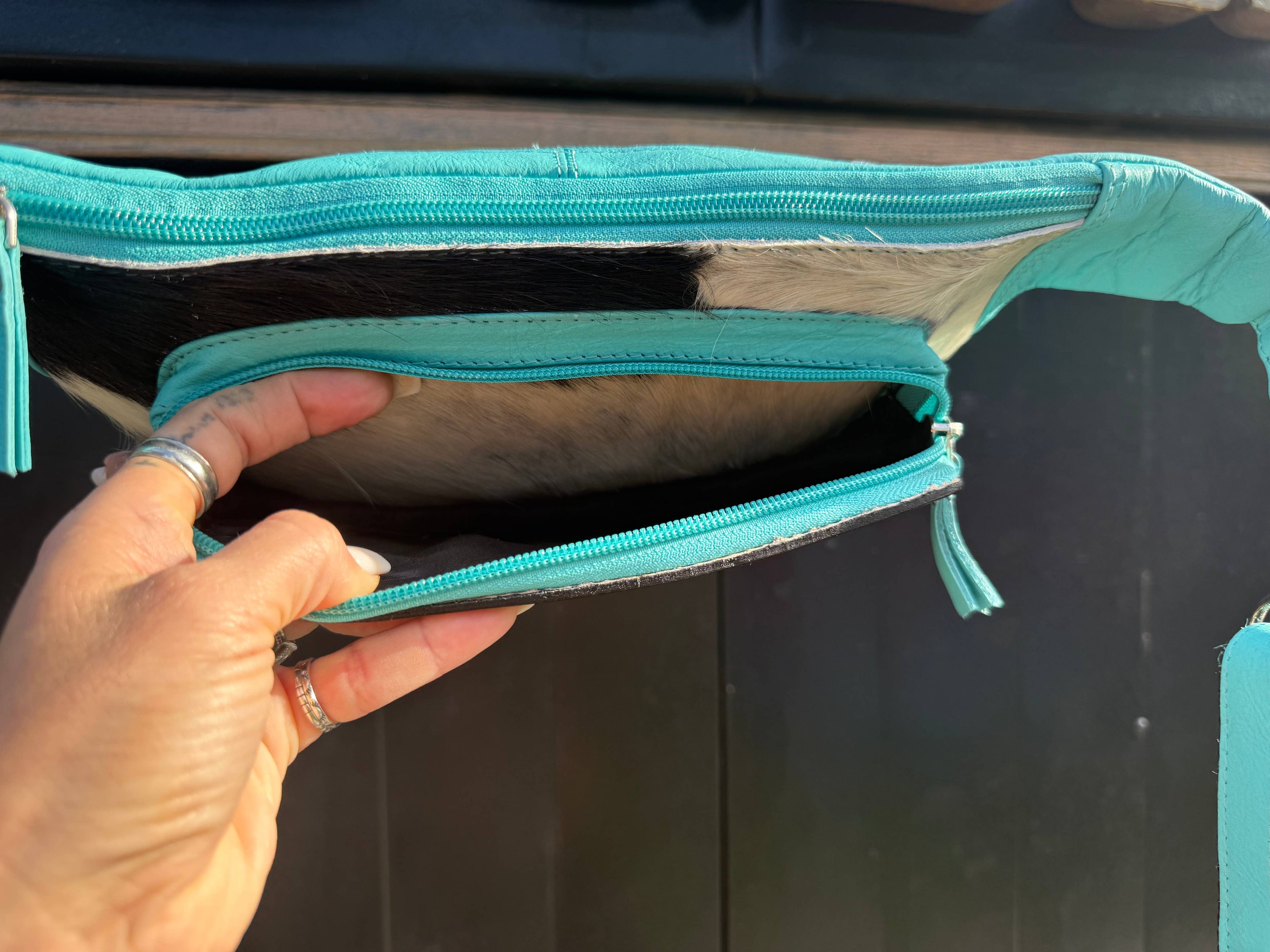 Coastline Carry Sling | Turquoise Tooled Cowhide