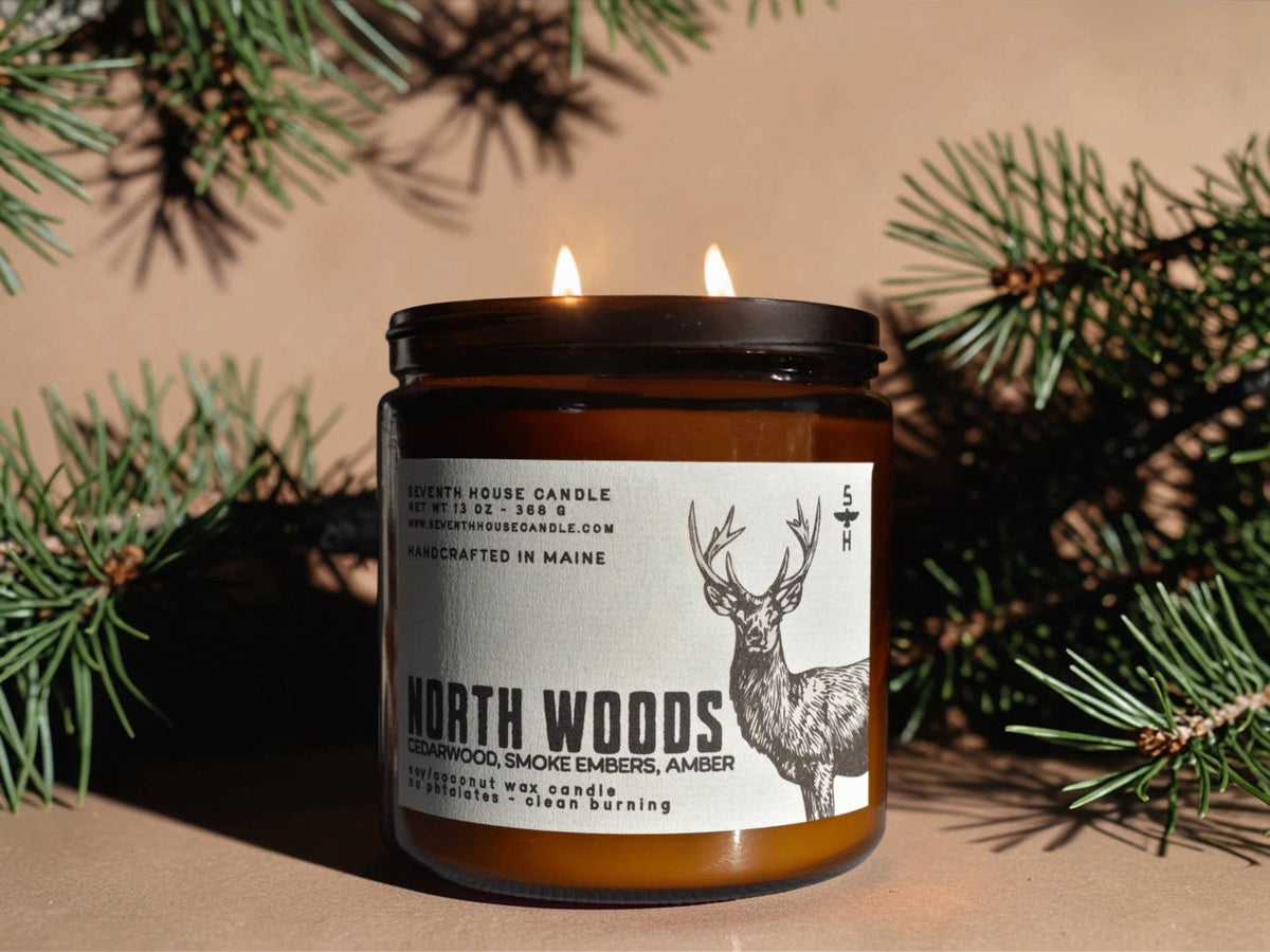 NORTH WOODS - Cedarwood, Smoke Embers & Amber Candle