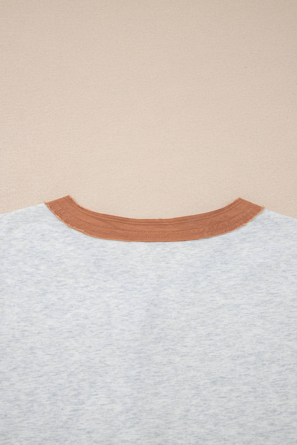 Plus Size Raw Seam Color Block Buttoned Henley Tee (S-4X)