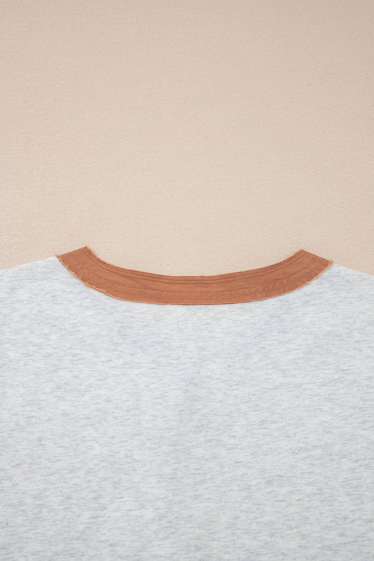 Plus Size Raw Seam Color Block Buttoned Henley Tee (S-4X)