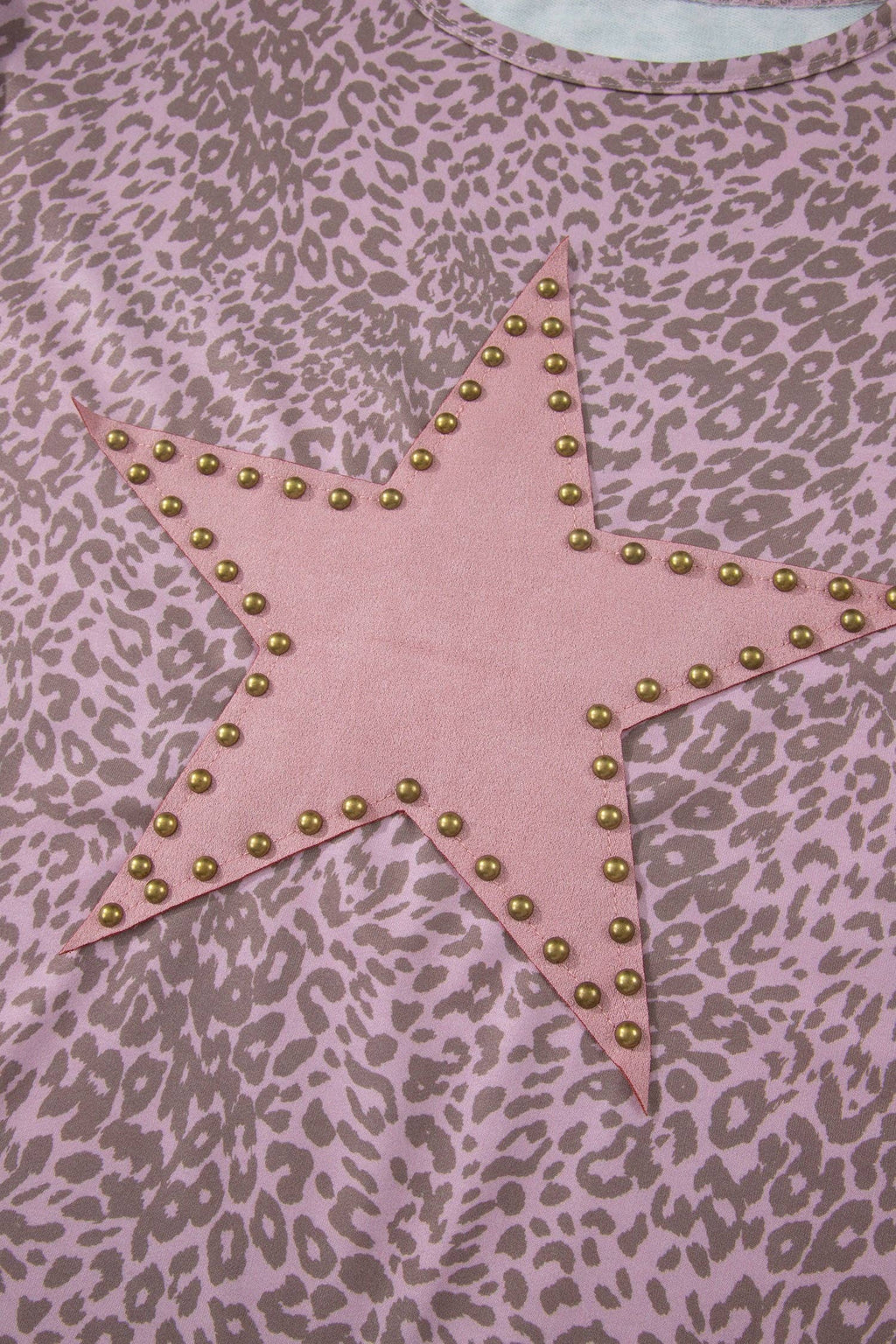 Leopard Star Patch Studded Oversized Western Graphic Tee