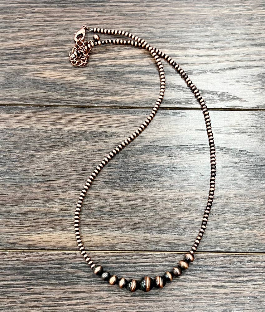 736651, 26" Copper Western Bead Necklace