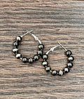 725634, 1" 6mm Polish Western Bead Hoop Earrings