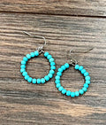 721538, 25mm Hoop, 4mm Synthetic Turquoise Earrings