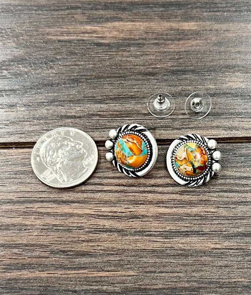 726410, 12mm Gemstone Stud Earrings