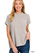 Chenille waffle cap sleeve sweater