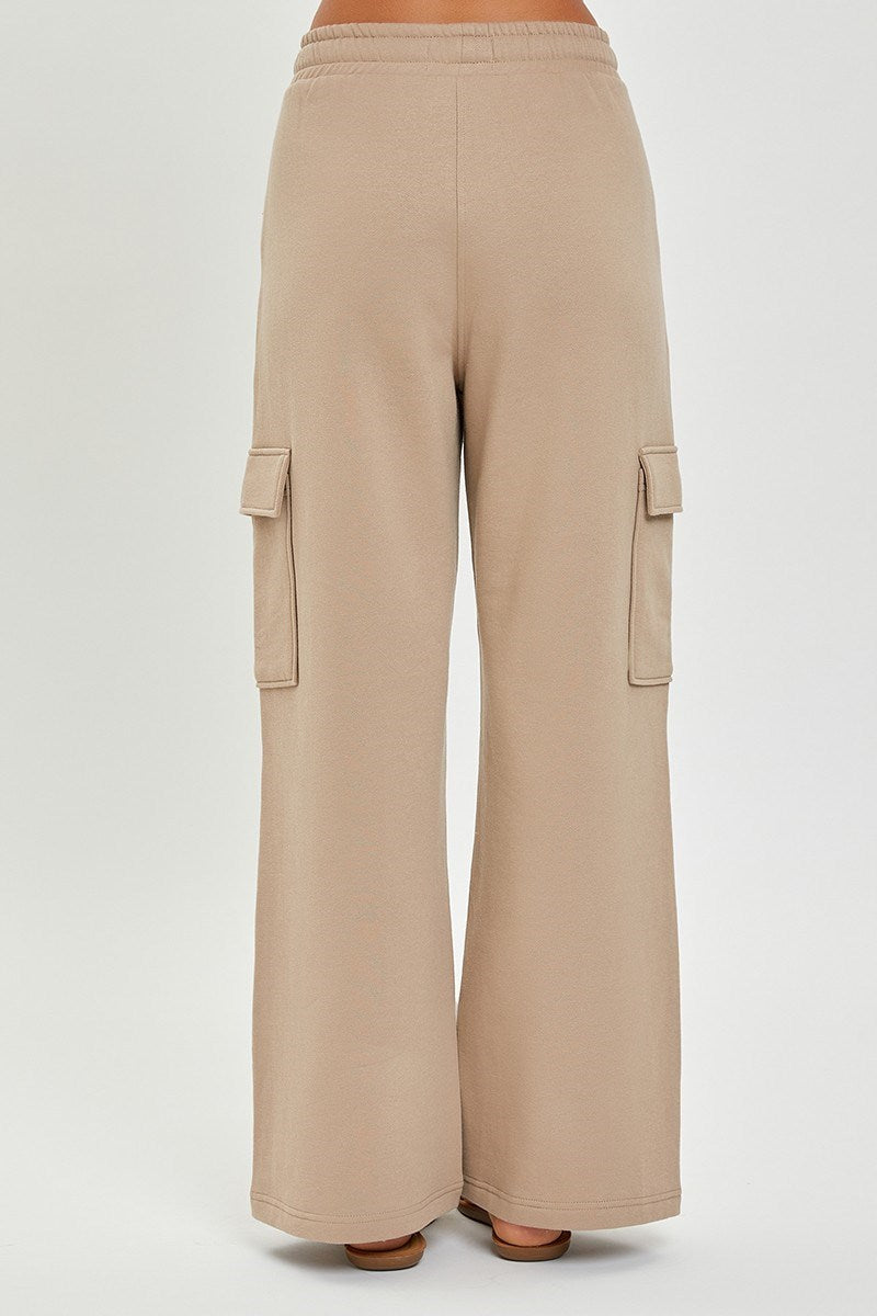 HIGH RISE SIDE POCKET RELAXED JOGGER PANTS