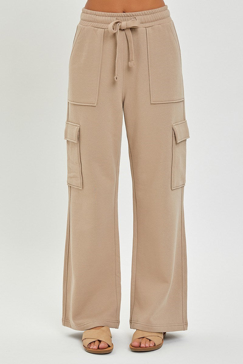 HIGH RISE SIDE POCKET RELAXED JOGGER PANTS