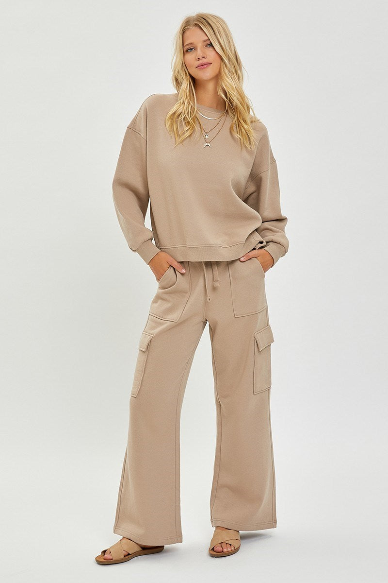 HIGH RISE SIDE POCKET RELAXED JOGGER PANTS
