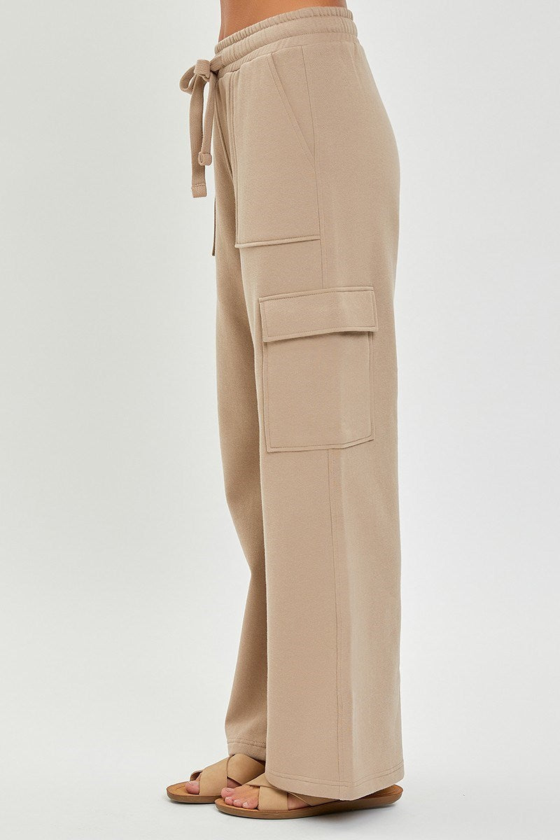 HIGH RISE SIDE POCKET RELAXED JOGGER PANTS