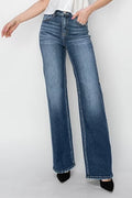 Risen HIGH RISE-STRAIGHT JEANS RDP5784X DARK