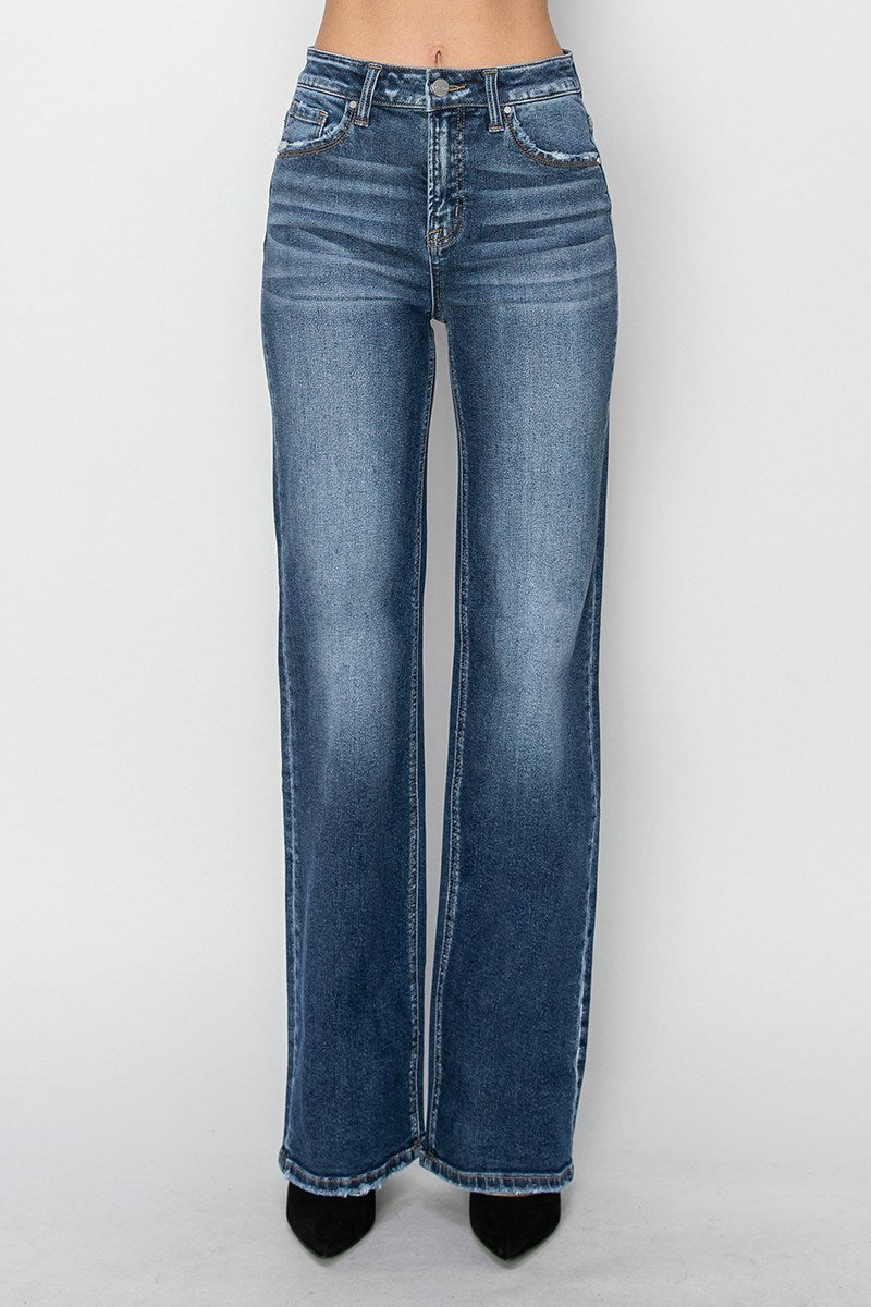 Risen HIGH RISE-STRAIGHT JEANS RDP5784X DARK