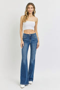 Risen TUMMY CONTROL MID RISE FLARE BASIC JEANS  RDP5788X MEDIUM