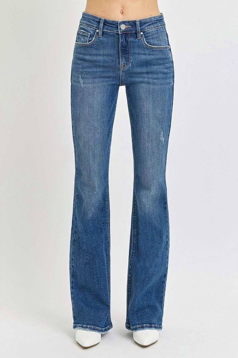 Risen TUMMY CONTROL MID RISE FLARE BASIC JEANS  RDP5788X MEDIUM