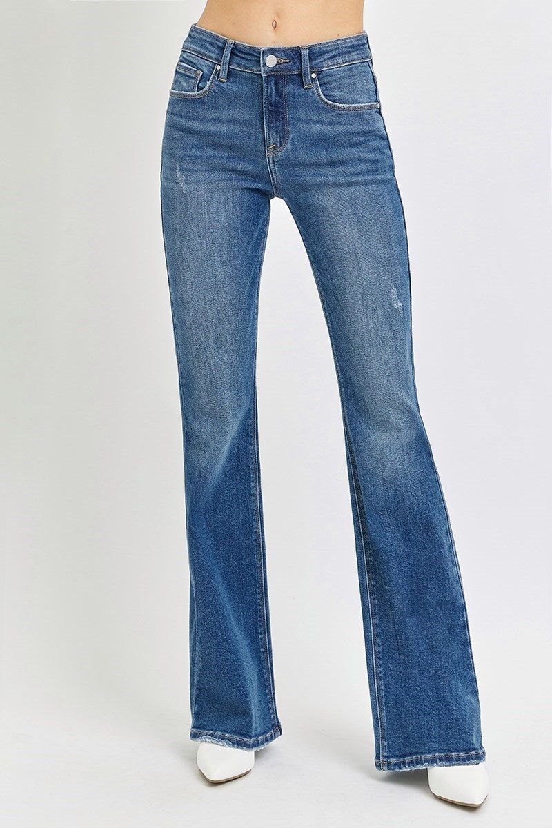 Risen TUMMY CONTROL MID RISE FLARE BASIC JEANS  RDP5788X MEDIUM