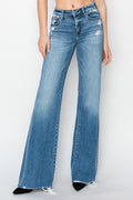TUMMY CONTROL MID RISE WIDE JEANS