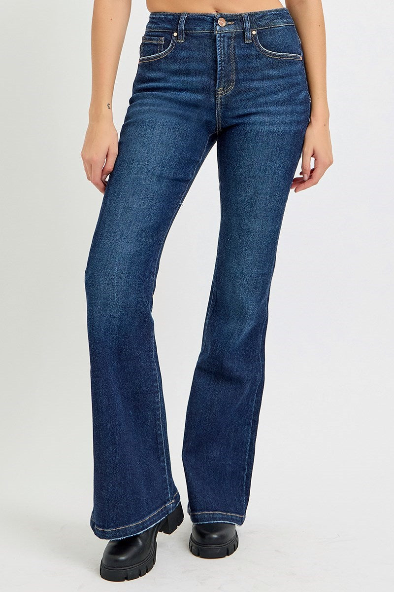 TUMMY CONTROL HIGH RISE FLARE JEANS DARK