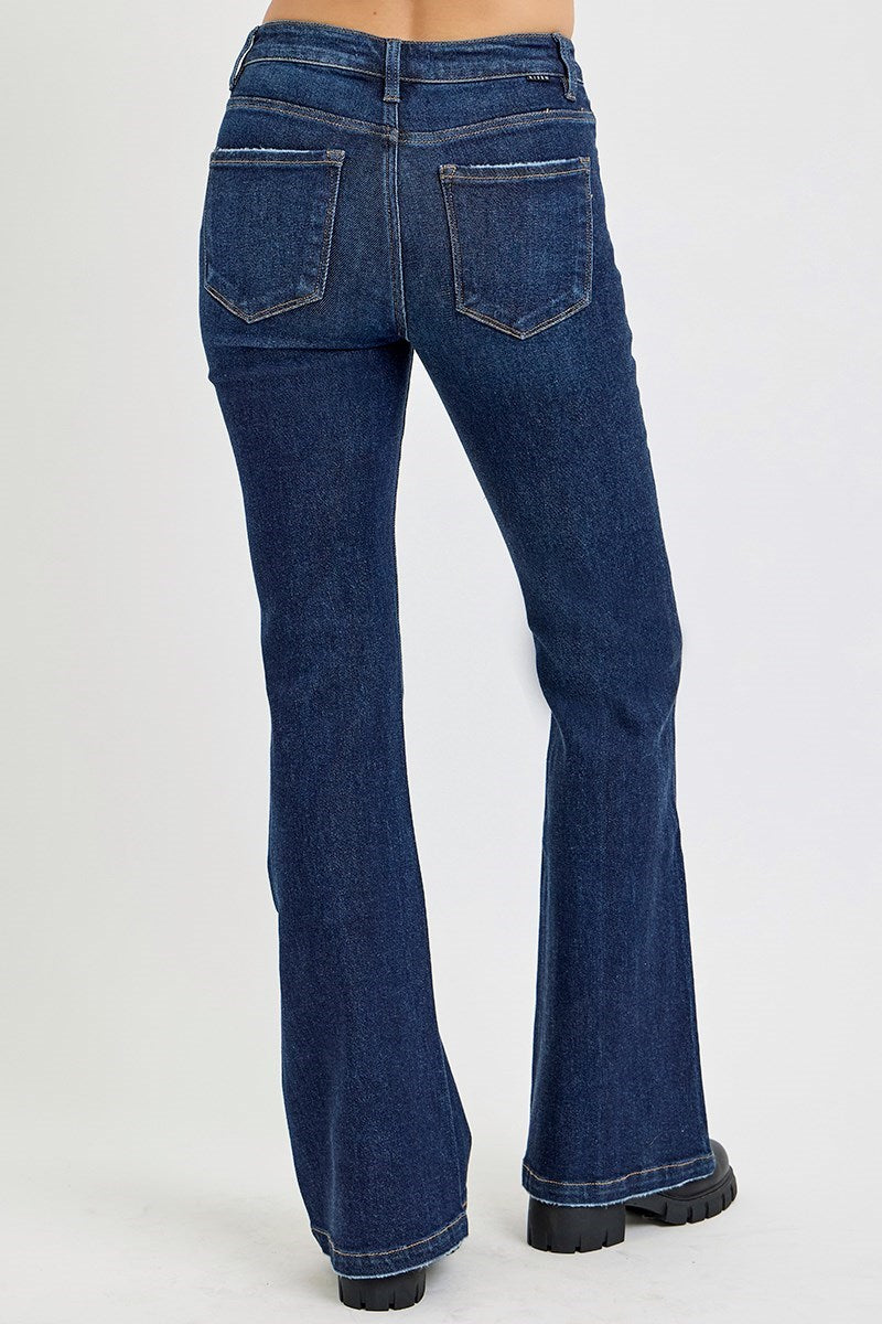 TUMMY CONTROL HIGH RISE FLARE JEANS DARK