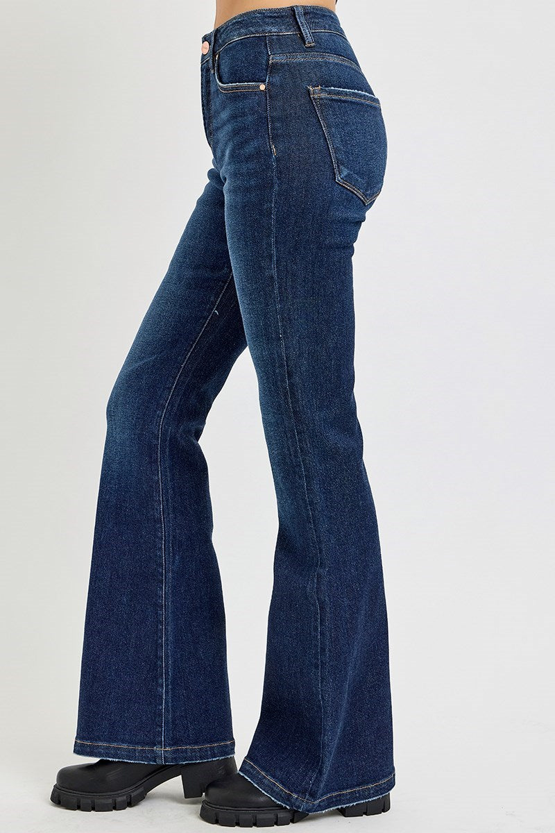TUMMY CONTROL HIGH RISE FLARE JEANS DARK
