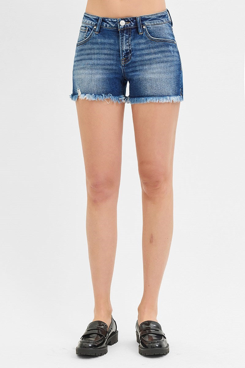 LOW RISE FRAYED SHORTS