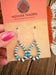 Handcrafted Turquoise & Sterling Silver Pearl Beaded Dangle Hoop Earrings