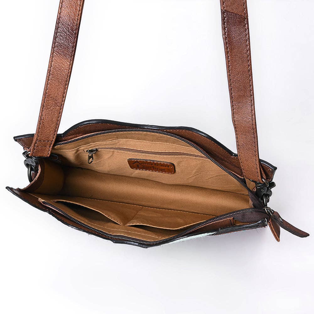 1586 Crossbody Hand Tooled Genuine Western Leather Women Bag