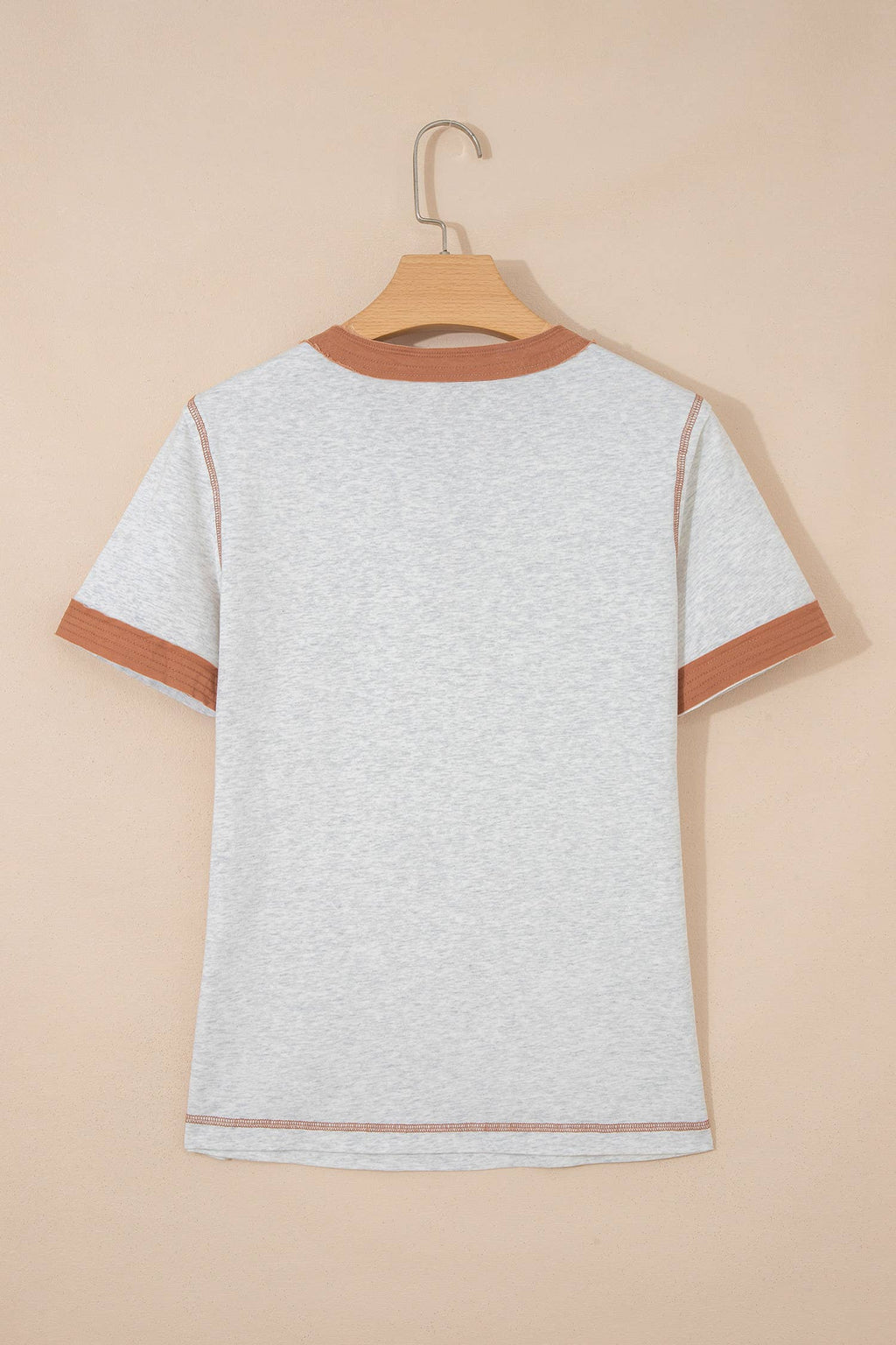 Plus Size Raw Seam Color Block Buttoned Henley Tee (S-4X)