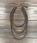 739303, Handmade 24" Copper Navajo Bead Necklace