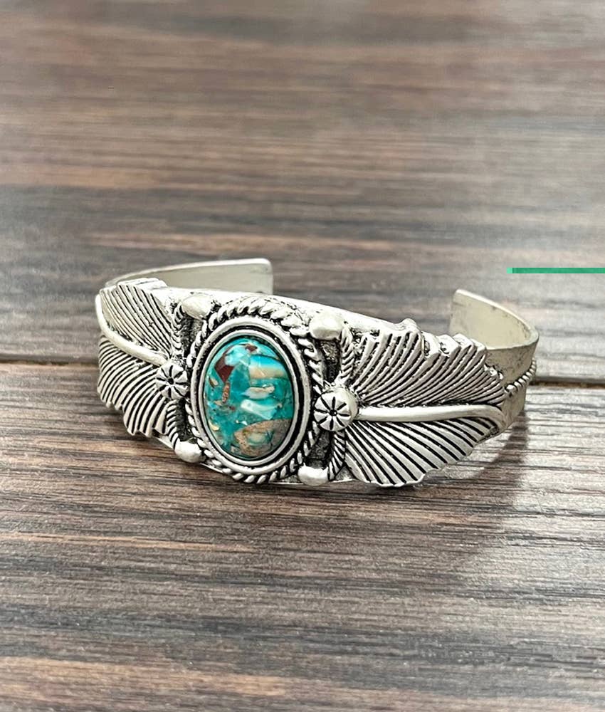 711668, Western Gemstone Cuff Bracelet