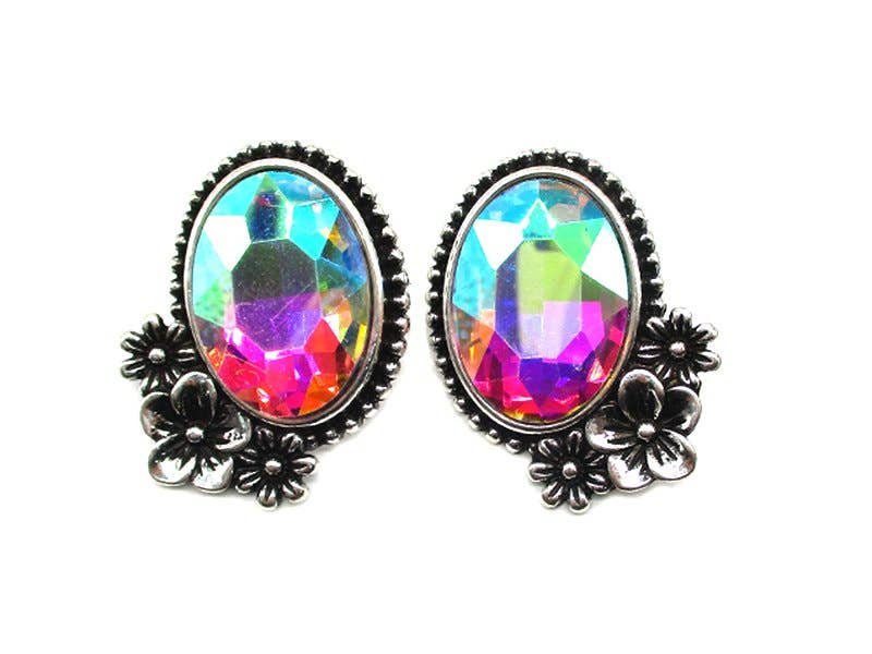 Western Oval Turquoise Post Earring
