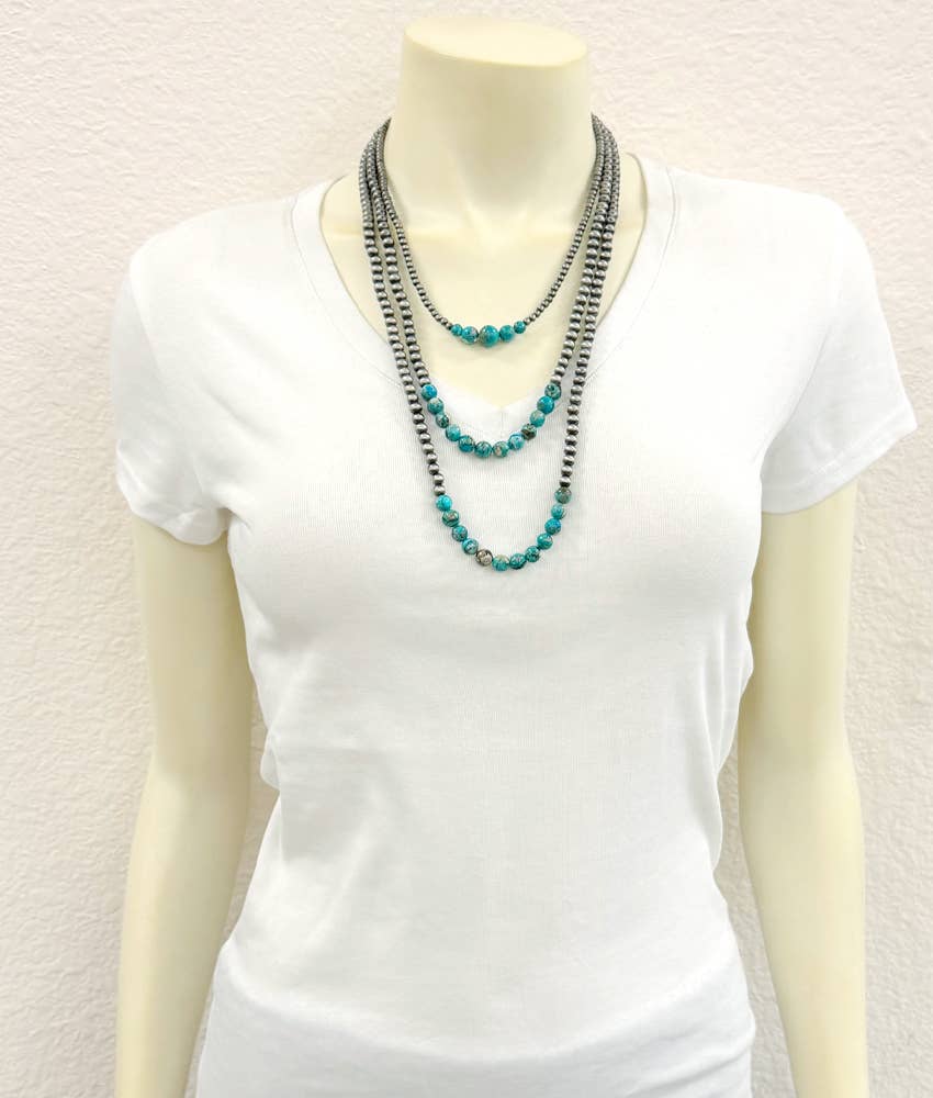 739797, 24" Western Gemstone 3-strand Necklace
