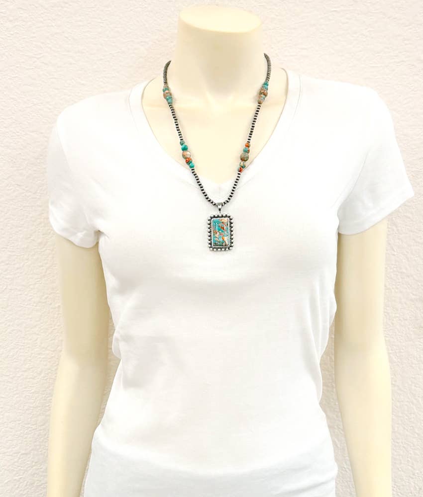 739712, 22" Handmade Navajo Gemstone Necklace