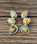 726496, Big 1.4" Western Gemstone Stud Earrings