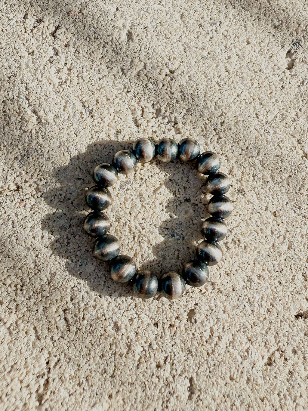 4mm Desert Pearl Sterling Silver Stretch Stacker Ring