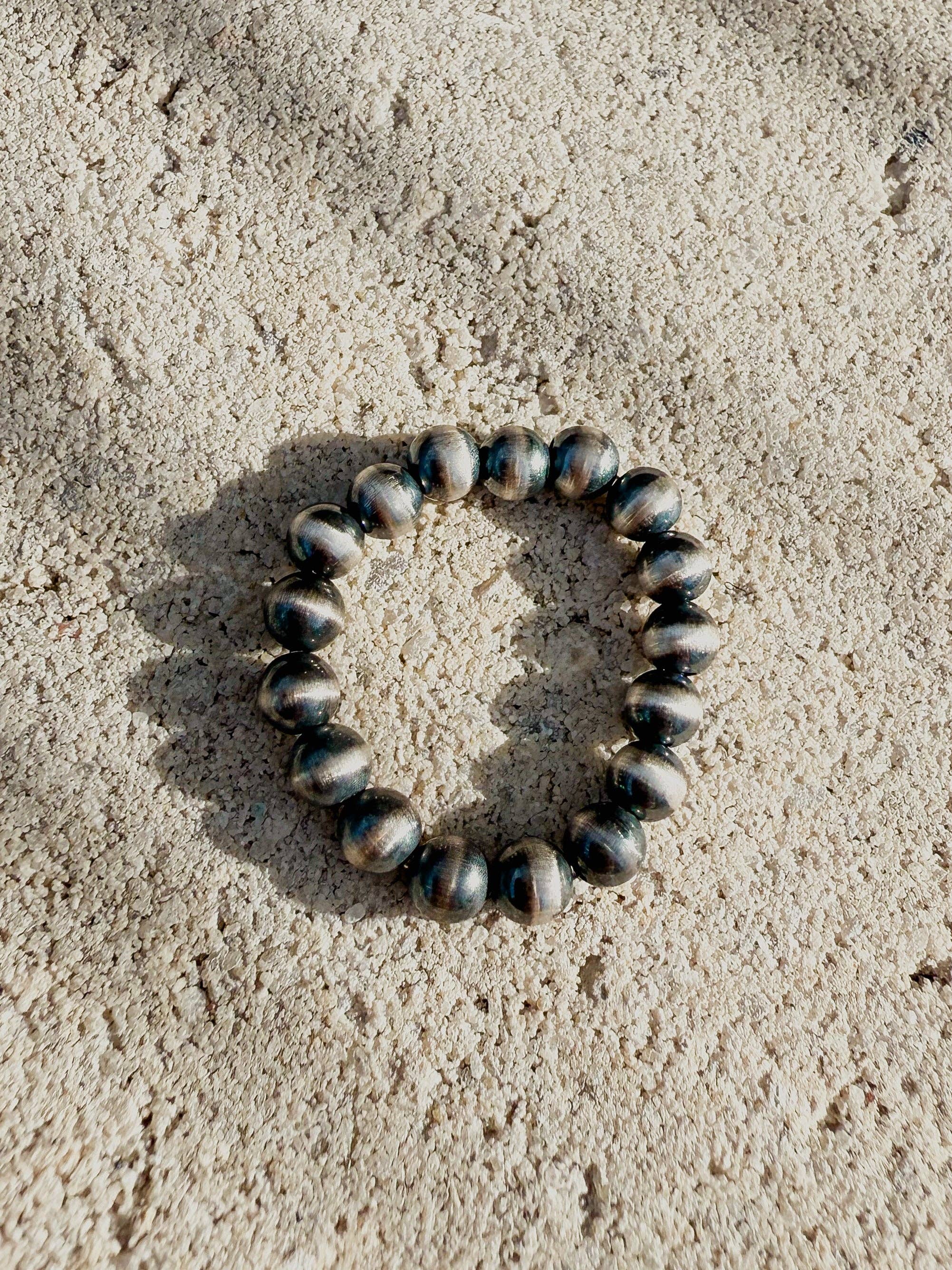 4mm Desert Pearl Sterling Silver Stretch Stacker Ring